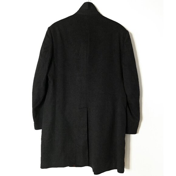 Men's Mario Serrani 90% Virgin Wool & 10% Cashmere Classic Black Coat - Picture 7 of 12